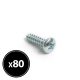 Rögzítő csavar "D" fejű 4,2x16mm PH2 80db/csomag cink fehér