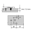 B 175H9160 6mm-es Excenteres keresztalakú szerelőtalp