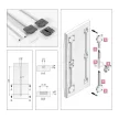 Tolóajtó Ellenhúzó vasalat 0015/20 bútorlaphoz 2240MM ALUMÍNIUM