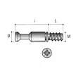 Excenter szár famenetes TM28 39mm 28/11mm horganyzott