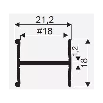 Sevroll - H-Profil H18 Ezüst 18mm 3fm*
