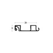 Fogantyú profil 4180 28x8mm  2,6 fm Ezüst