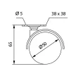 Bútorgörgő 50mm Talpas 9616 40kg Fekete
