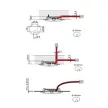 Lámpatest set slide CW 3x1,2W,46x46mm Acél