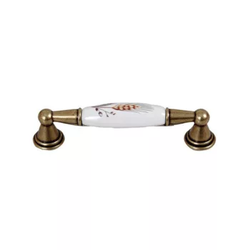 Fogantyú E051-96 Antikolt Bronz-Búzakalász Fém-Porcelán