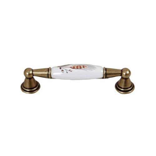 Fogantyú E051-96 Antikolt Bronz-Búzakalász Fém-Porcelán