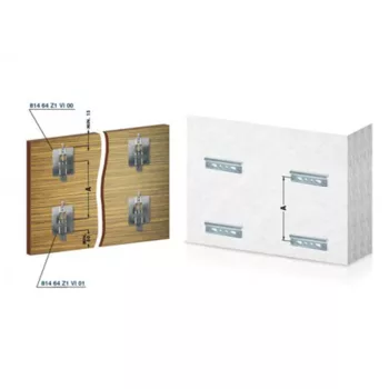   Szekrény Panelfüggesztő alsó 814 14 Z1 rugóval 85x74x8mm horganyzott acél