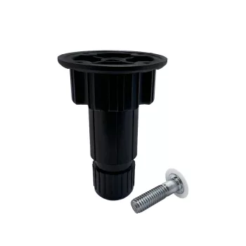   Szekrényláb 423/80mm Fekete állítható láb (Szokliláb) rögzítő csavarral 230kg