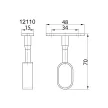 VÁLLFATARTÓ RÚD 12110 RÚDTARTÓ OVÁLIS RÚDHOZ L:71mm NIKKEL