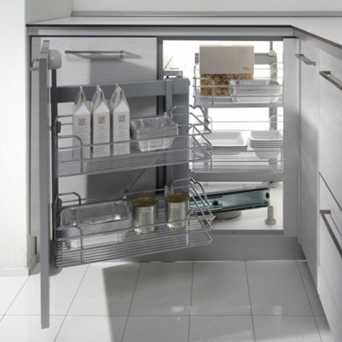 Fémrács 883B/SXC Dynamic Corner Csillapított Balos 860x600-850x480-560mm Króm