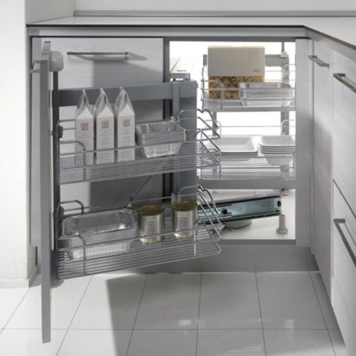 Fémrács 883B/DXC Dynamic Corner Csillapított Jobbos 860x600-850x480-560mm Króm