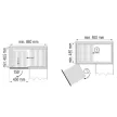 Fémrács 883B/DXC Dynamic Corner Csillapított Jobbos 860x600-850x480-560mm Króm