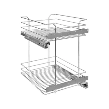   BELSŐ FÉMRÁCS 20S02/40-45 PCR 2 RÉSZES CSILLAPÍTOTT KIHÚZHATÓ POLC 335x535x430mm KRÓM
