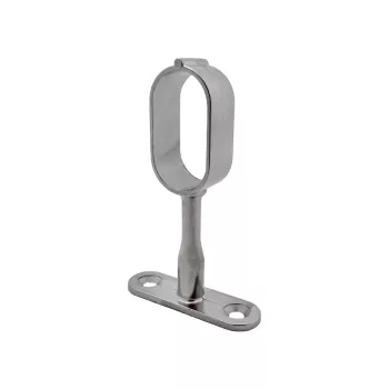   Fém mándlirúd tartó 71mm függő ovális nyitott Nikkel 12109
