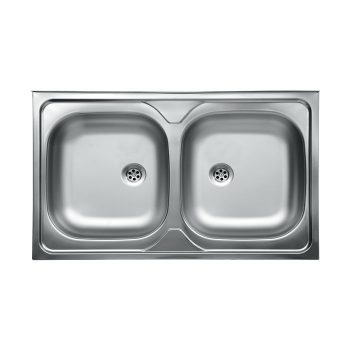   LIVINOX 114 50-es sorozat rozsdamentes mosogató, teletetős, kétmedence, 800x500 mm, 1 1/2", natúr