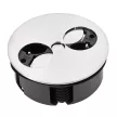 Konnektor Munkalapba süllyeszthető TWIST Inox 2x230V/16A dugalj+2m kábel