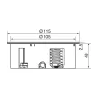 Konnektor Munkalapba süllyeszthető TWIST Inox 2x230V/16A dugalj+2m kábel