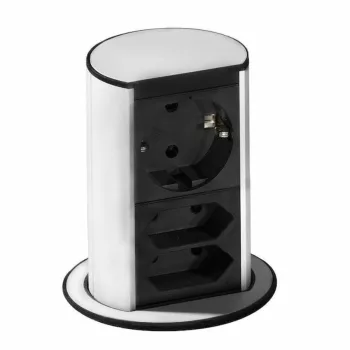   Konnektor Munkalapba süllyeszthető ELEVATOR Inox 1db 230V/16A dugalj+2db Euro dugalj+2m kábel