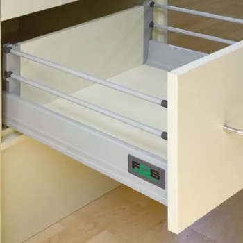   Fiókcsúszó FDS-DF D 550mm duplafalú fiókoldal Szürke 40 kg magassított 2 korláttal