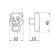 Fogantyú T-513 Fekete-Fehér Panda Gumi