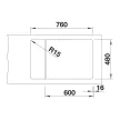 BLANCO ELON XL 6 S Silgranit mosogatótálca, fehér, excenter nélkül