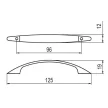 Fogantyú EM-093 96mm Króm Fém
