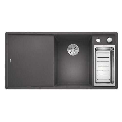 BLANCO AXIA III 6 S Silgranit mosogatótálca, jobbos medencével, palaszürke, üveg vágólappal, excenterrel