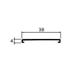 Redőny 357T Takaróprofil 38x4mm 2,6m Ezüst