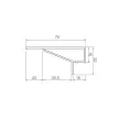 Redőny 7963 Felső Takaróprofil 70x30mm 2,6m Ezüst