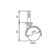 Bútorgörgő 40mm Hüvelyes 9600 30kg fekete