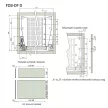Fiókcsúszó FDS-DF D 450mm duplafalú fiókoldal Fehér 40kg magasított 2 korláttal