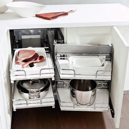 Fémrács SMACE45DX Smart Coner Jobbos polcrendszer 845x568x489mm Króm/Fehér