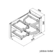 Fémrács SMACE45DX Smart Corner Jobbos polcrendszer 845x568x489mm Króm/Fehér