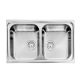 CM Cristal mosogató 010012 2med. acél 790x500mm 3 1/2"