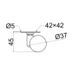 Bútorgörgő 37mm Talpas 311/MG.037 50kg fekete