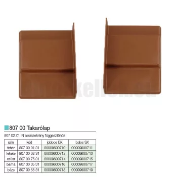   Szekrény függesztő CAMAR 807 alsószekrény függ.-höz jobbos takaró Barna műa.