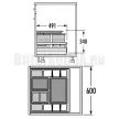 Hulladékgyűjtő szelektív Separato-K 600mm 1x18L+2x8L Hailo