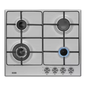   EVIDO VALEO 60FX gáz főzőlap, 60 cm, elülső vezérlőgombok, WOK, matt zománc edénytartók, szálcsiszolt inox