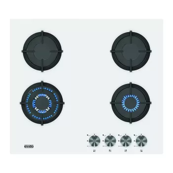   EVIDO MURANO 60W gáz főzőlap, 60 cm, WOK, öntöttvas edénytartó, fehér üveg