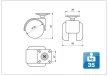 Bútorgörgő 50mm Talpas 183.5020.9006 Szürke 35Kg