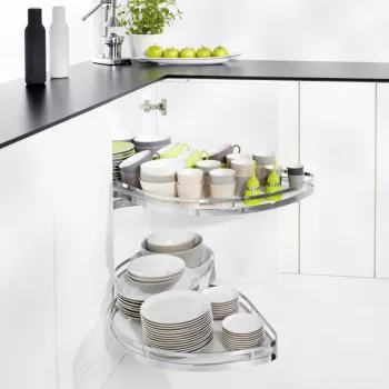   Kesseböhmer LeMans II ARENAplus Style 450mm Balos, tengellyel, 25kg/polc Króm/Hófehér