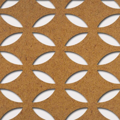 Grezzo natúr Hdf FARFALLE perforációval 1520x605x3mm