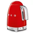 SMEG VÍZFORRALÓ, 50-es évek retro design, állítható vízhőfok, 1,7 liter, 2400 W, piros