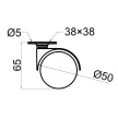 Bútorgörgő 50mm Talpas 311/P.050 35kg Fekete