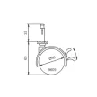 Bútorgörgő 50mm Hüvelyes fékes 9609 8x38mm 40kg Fekete