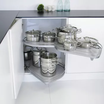   Kesseböhmer LeMans II ARENAplus Classic 450mm Jobbos, tengellyel, 25kg/polc Szürke