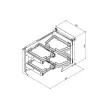 Fémrács SMACE45DX Smart Corner Jobbos polcrendszer 845x568x489mm ANTRACIT