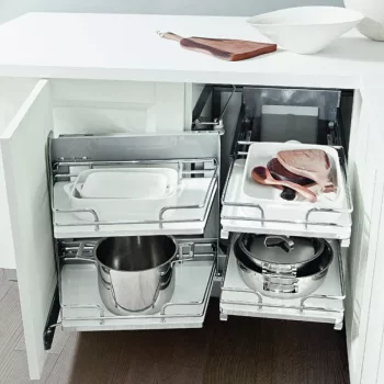  Fémrács SMACE45SX Smart Corner Balos polcrendszer 845x568x489mm Króm/Fehér