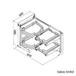 Fémrács SMACE45SX Smart Corner Balos polcrendszer 845x568x489mm Króm/Fehér