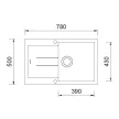 GRAWA PT1-7810T SÖTÉT HOMOK gránit mosogató 780x500mm
